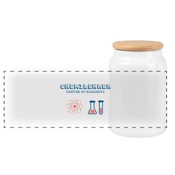 Chemielehrer Master of Elements - Panorama Keksdose mit Holzdeckel - Weiß - Vorne