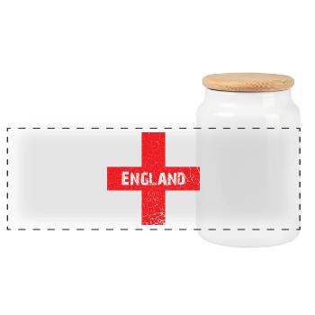 England ist mein Land - Panorama Keksdose mit Holzdeckel - Weiß - Vorne