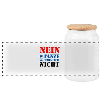 ich tanze nicht - Panorama Keksdose mit Holzdeckel - Weiß - Vorne