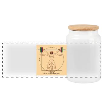 Homme de Vitruve déchirant - Boîte à biscuits avec couvercle en bois - blanc - Devant