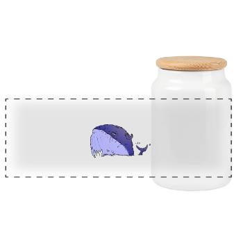 Monique Soiffard - Panoramic Cookie Jar with Wooden Lid - white - Front