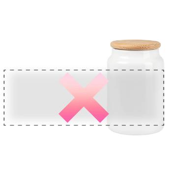 Simple Simple Pink X / Cross Design / Symbol - Panoramic Cookie Jar with Wooden Lid - white - Front