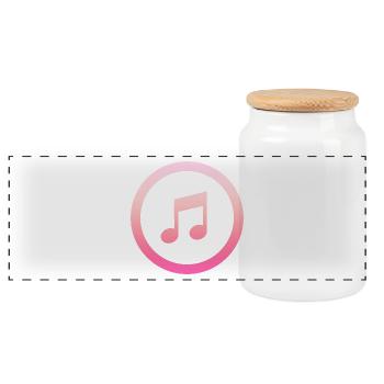 Schlichtes einfaches Pinkes Musik Design/Symbol - Panorama Keksdose mit Holzdeckel - Weiß - Vorne