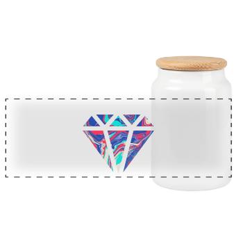 Simple colorful diamond design / symbol - Panoramic Cookie Jar with Wooden Lid - white - Front