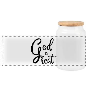 DIEU EST GRAND DIEU EST GRANDE RELIGION CHRÉTIENNE - Boîte à biscuits avec couvercle en bois - blanc - Devant