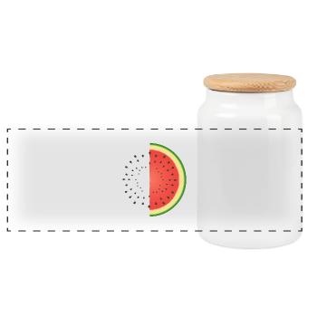 wassermelone - Panorama Keksdose mit Holzdeckel - Weiß - Vorne