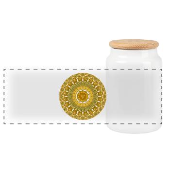 MANIPURA SOLAIRE PLEXUS CHAKRA - Boîte à biscuits avec couvercle en bois - blanc - Devant