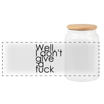 Eh bien, je ne m'en fous pas - Boîte à biscuits avec couvercle en bois - blanc - Devant