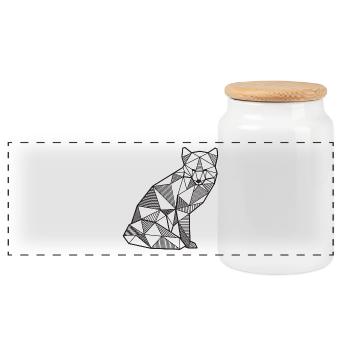 Fuchs Geometrisch fox Geschenk idee Wald wild Tier - Panorama Keksdose mit Holzdeckel - Weiß - Vorne