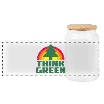 Cool Think Green T-shirt - Panorama Keksdose mit Holzdeckel - Weiß - Vorne