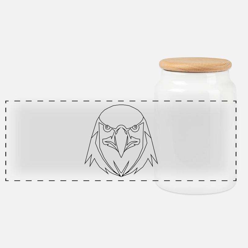 Eagle - Panorama Keksdose mit Holzdeckel - Weiß