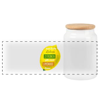Zitronen, Limonade, lustige Sprüche - Panorama Keksdose mit Holzdeckel - Weiß - Vorne
