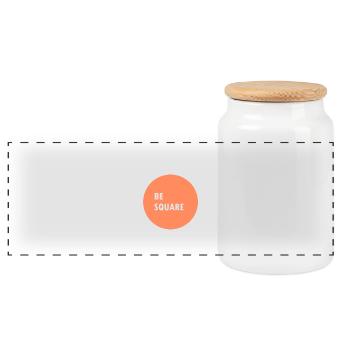 Be square - Panoramic Cookie Jar with Wooden Lid - white - Front