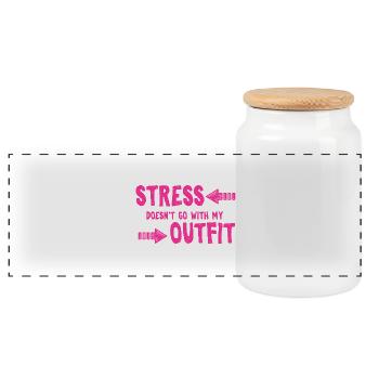 outfit - Panoramic Cookie Jar with Wooden Lid - white - Front
