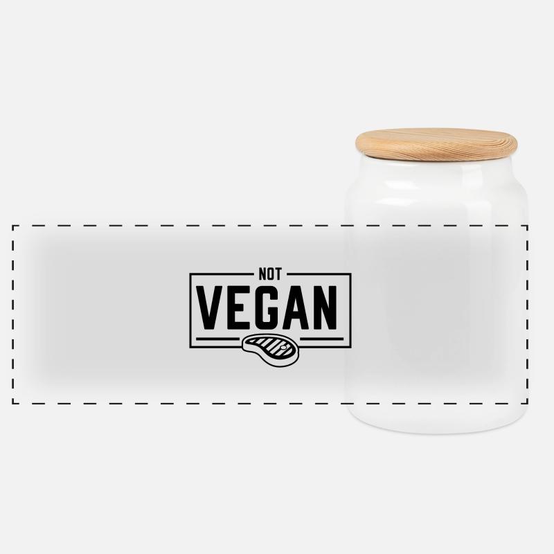NOT VEGAN - Panorama Keksdose mit Holzdeckel - Weiß