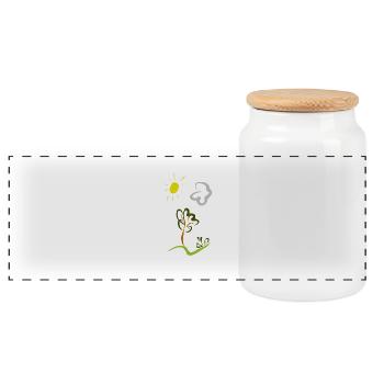 nature - Boîte à biscuits avec couvercle en bois - blanc - Devant