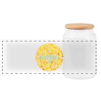 Magic eye test - Panoramic Cookie Jar with Wooden Lid - white - Front