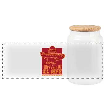 Ils m'appellent El Jefe chemise de gestionnaire drôle - Boîte à biscuits avec couvercle en bois - blanc - Devant