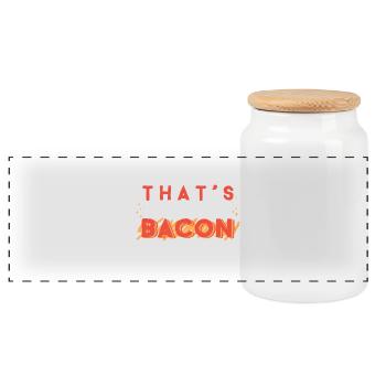 That's too much Bacon said no one ever Grillen - Panorama Keksdose mit Holzdeckel - Weiß - Vorne