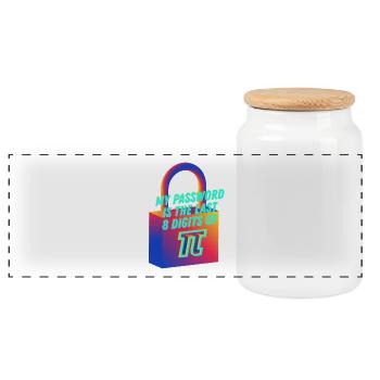 My Password is the Last 8 Digits of Pi Math Nerd - Panoramic Cookie Jar with Wooden Lid - white - Front