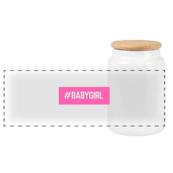 #BABYGIRL - Boîte à biscuits avec couvercle en bois - blanc - Devant