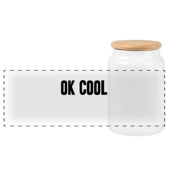 Ok cool chemise yung anglais hurn fraîcheur - Boîte à biscuits avec couvercle en bois - blanc - Devant