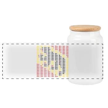 Bern coat of arms design - Panoramic Cookie Jar with Wooden Lid - white - Front