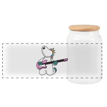 Unicorn rock guitare cadeau rockin musique - Boîte à biscuits avec couvercle en bois - blanc - Devant