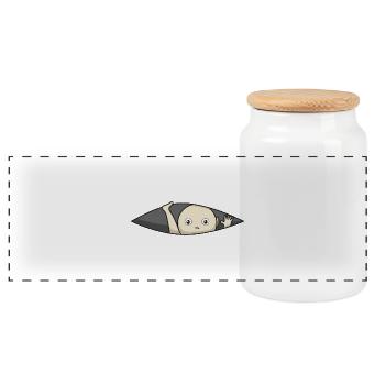 Pregnancy baby gift pregnant mom humor - Panoramic Cookie Jar with Wooden Lid - white - Front
