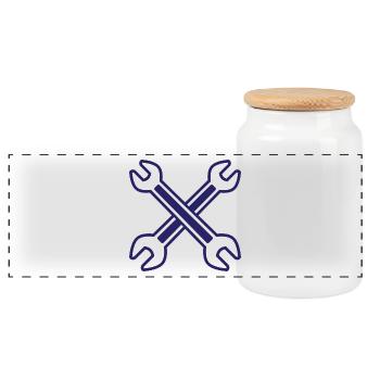 Clé Crossed - Boîte à biscuits avec couvercle en bois - blanc - Devant