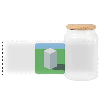 The Box - Panoramic Cookie Jar with Wooden Lid - white - Front