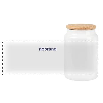 nobrand - Panoramic Cookie Jar with Wooden Lid - white - Front