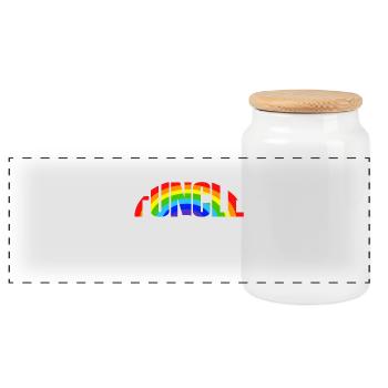 Cool Funcle Rainbow Uncle Gift - Boîte à biscuits avec couvercle en bois - blanc - Devant
