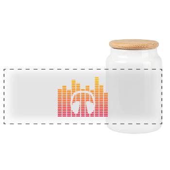 Equalizer Kopfhörer neon Geschenk Hipster Musik - Panorama Keksdose mit Holzdeckel - Weiß - Vorne