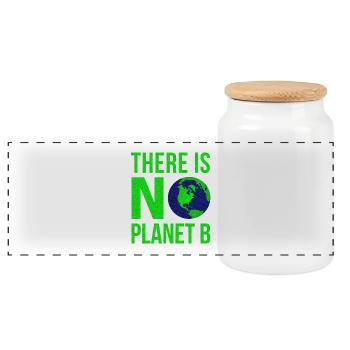 Il n'y a pas de planète B - Jour de la Terre - Boîte à biscuits avec couvercle en bois - blanc - Devant