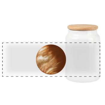 Venus, planet of the year 2018 - Panoramic Cookie Jar with Wooden Lid - white - Front