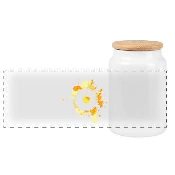 Vinyle - Boîte à biscuits avec couvercle en bois - blanc - Devant