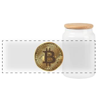 bitcoin 3125488 - Boîte à biscuits avec couvercle en bois - blanc - Devant