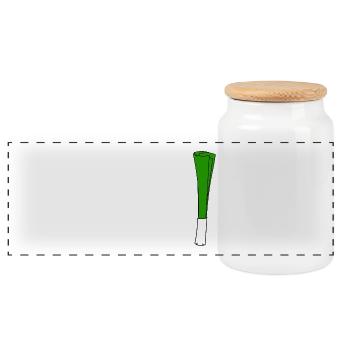 Hello I bims 1 leek - Panoramic Cookie Jar with Wooden Lid - white - Front