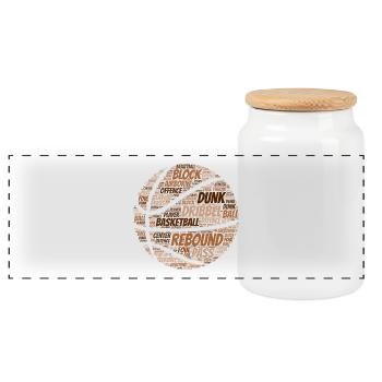 Basketball partie du discours | Chemise unisexe - Boîte à biscuits avec couvercle en bois - blanc - Devant