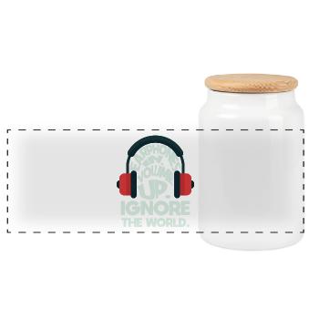 Gute Musik - Panorama Keksdose mit Holzdeckel - Weiß - Vorne