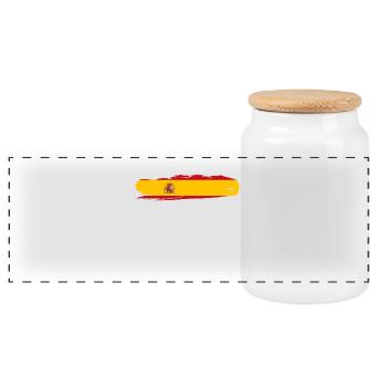 Espagne - Boîte à biscuits avec couvercle en bois - blanc - Devant
