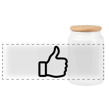 Pouce en l'air - Boîte à biscuits avec couvercle en bois - blanc - Devant