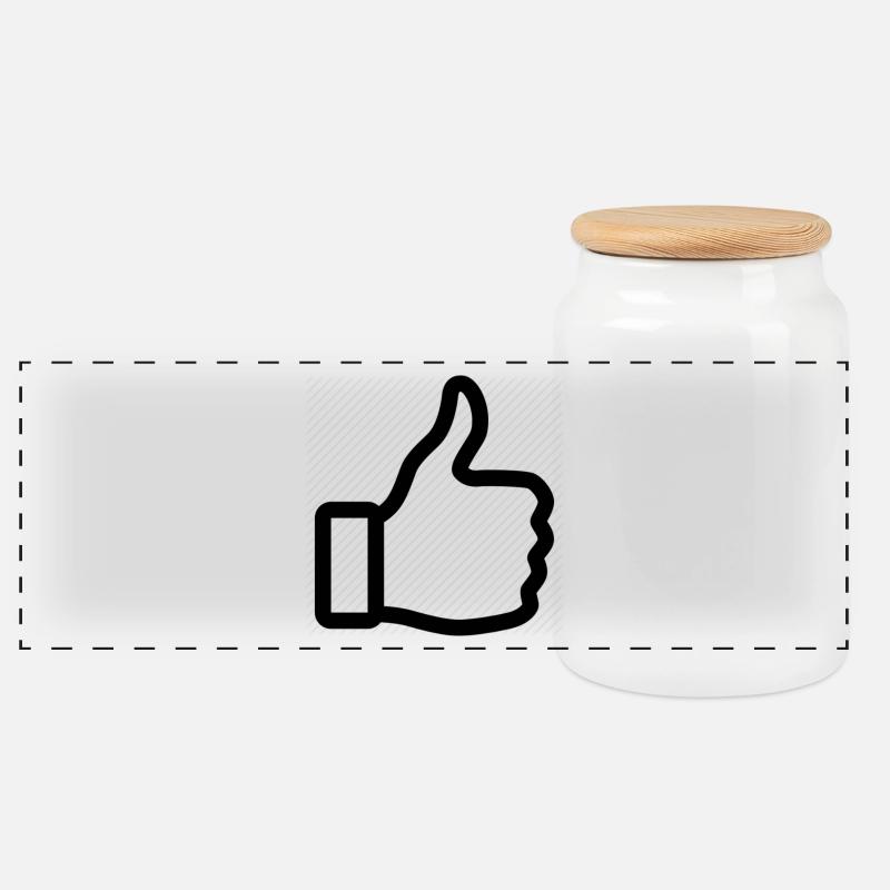 Thumbs up - Panorama Keksdose mit Holzdeckel - Weiß