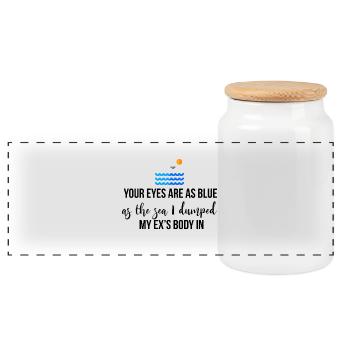 Your eyes are as blue as the sea - Panorama Keksdose mit Holzdeckel - Weiß - Vorne