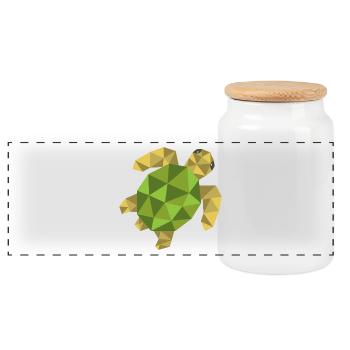 Turtle Geometric Gift Triangle Hipster - Panoramic Cookie Jar with Wooden Lid - white - Front
