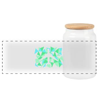 Airplane geometric travel holiday hipster gift - Panoramic Cookie Jar with Wooden Lid - white - Front