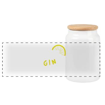 Am Ende ergibt alles GIN Geschenkidee - Panorama Keksdose mit Holzdeckel - Weiß - Vorne