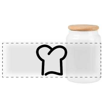 chef's Hat - Panoramic Cookie Jar with Wooden Lid - white - Front