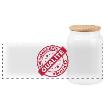 100%Garantie - Panorama Keksdose mit Holzdeckel - Weiß - Vorne